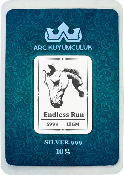 Gücü ve Zarafetiyle Etkileyici At Temalı Hediyeye Özel 10 Gram 999 Ayar Gümüş Külçesi-699