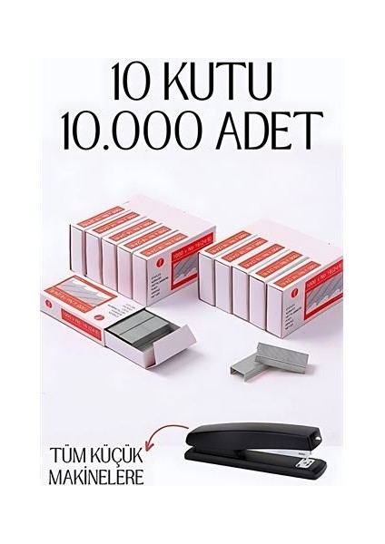 10 Kutu 10.000 Adet Küçük Zımba Teli