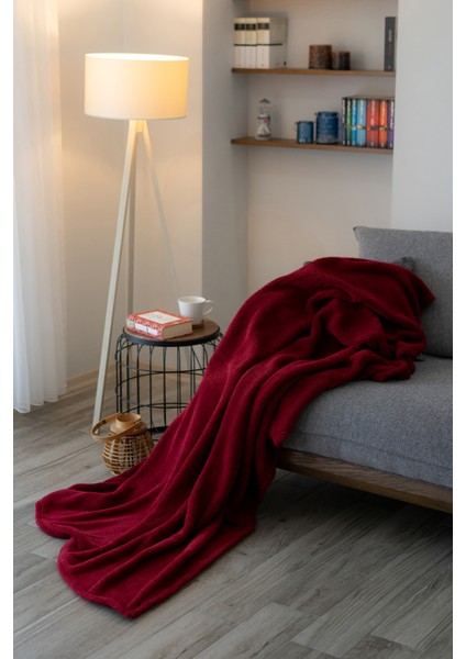 Duru-Home Welsoft Tv Battaniyesi 120×170 – Ekstra Soft & Yumuşak – Bordo