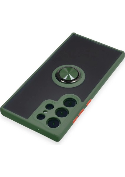 Samsung Galaxy S23 Ultra Kılıf Montreal Yüzüklü Silikon Kapak - YEŞIL-(5796) - I50H67N8-8A06V fırsatları