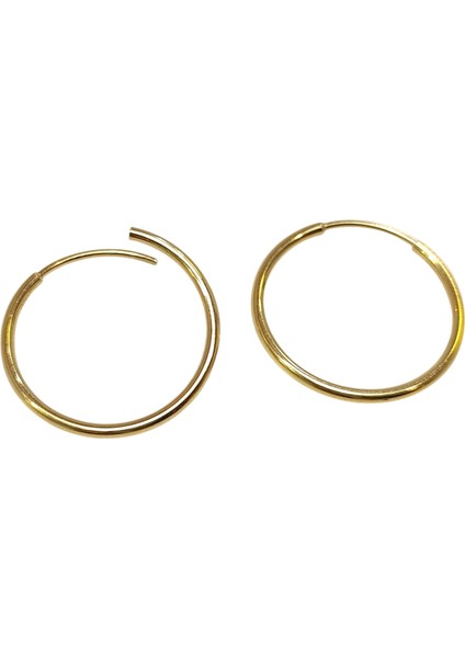 24MM Klasik Halka Küpe 14 Ayar Altın Hd Videolu