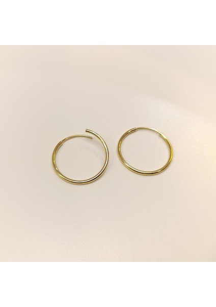 24MM Klasik Halka Küpe 14 Ayar Altın Hd Videolu modelleri