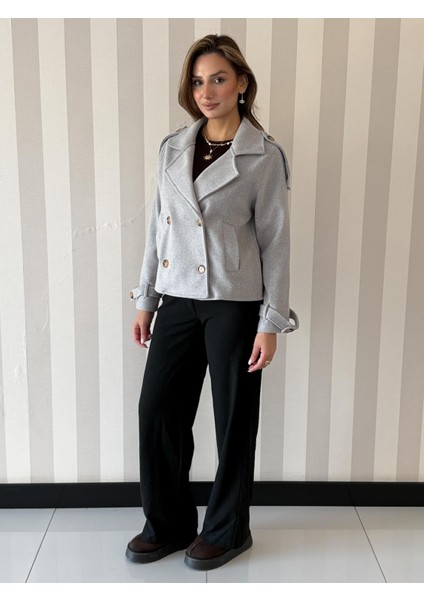 Isa Oversize Kaşe Kruvaze Kaban Ceket Kadın Mont modelleri