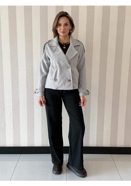 Isa Oversize Kaşe Kruvaze Kaban Ceket Kadın Mont fırsatları