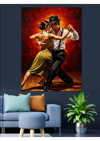 Aşkın Dansı Tango Portresi Dekoratif Kanvas - Mdf Ahşap Tablo