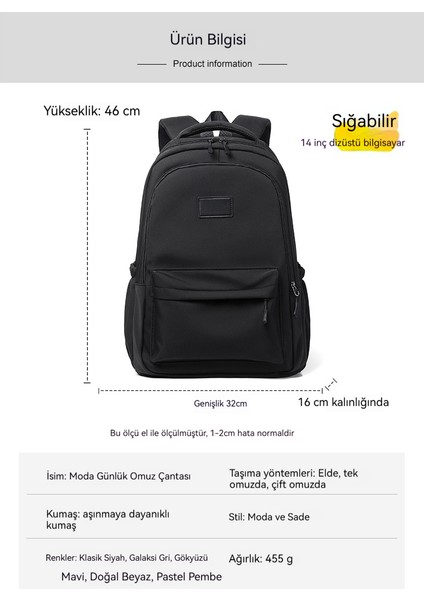 Büyük Kapasiteli Lise ve Üniversite Okul Çantaları Erkek Kız Sırt Çantası Su Geçirmez Sırt Çantası (Yurt Dışından) indirimleri