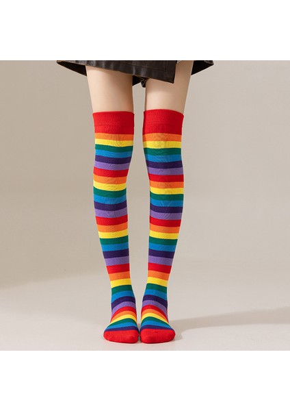 Çorap Kadın Parti Performansı Cadılar Bayramı Cosplay Uzun Bacak Güzellik Diz Yüksek Çorap (Yurt Dışından)