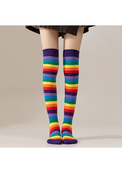Çorap Kadın Parti Performansı Cadılar Bayramı Cosplay Uzun Bacak Güzellik Diz Yüksek Çorap (Yurt Dışından)