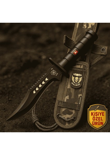 Siyah Polimer Saplı Isme Özel Yazılı CK75 / ST60 Kalite Paslanmaz Çelik Outdoor Bıçak fiyatları