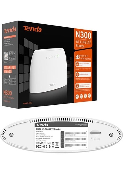 Tenda 4G03 N300 300 Mbps 4g Lte Sim Kart Girişli Router fiyatları