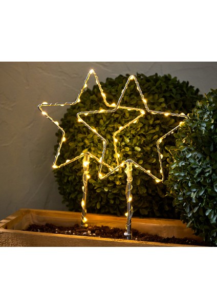 Led’li Bahçe Süsü, Yıldız, 2 Adet, Küçük