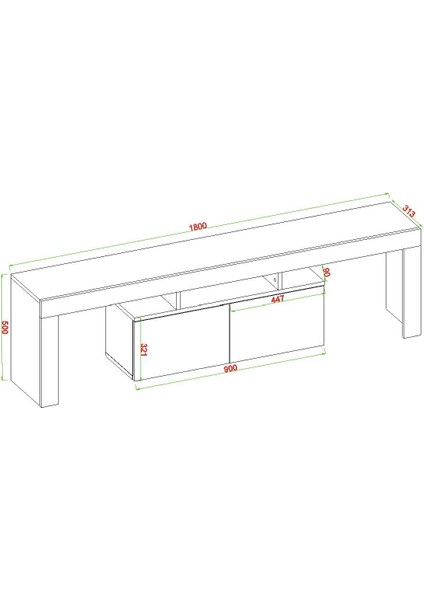 Loki 2 Kapaklı Raflı Tv Ünitesi 180 cm Traverten Desen fırsatları