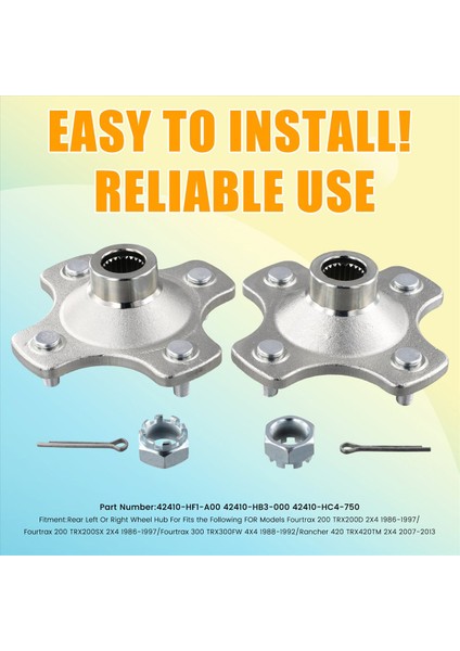 2pcs Arka Aks Tekerlek Hub 42410-HF1-A00 42410-HB3-000 42410-HC4-750 Honda Fourtrax 200 TRX200D 300 TRX300FW (Yurt Dışından) fırsatları