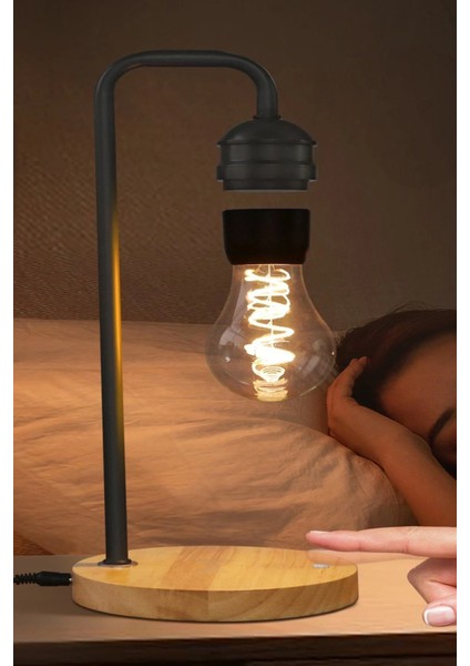 XF01 Ampul Görünümlü Kablosuz Şarj Özellikli Gece Lambası - SIYAH-(5796) - I49H27N3-9A18VS modelleri