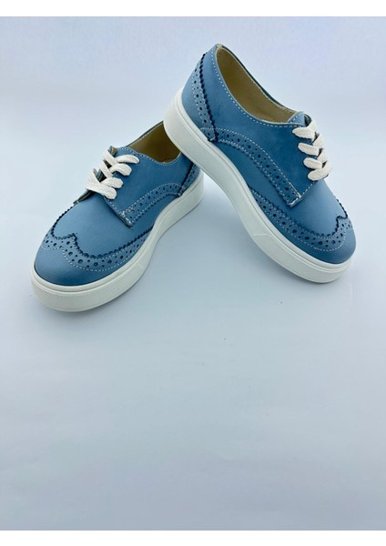 Mavi Oxford Hakiki Deri Ortopedik Termo Kaymaz Taban El Yapımı Erkek Çocuk Ayakkabı fiyatları