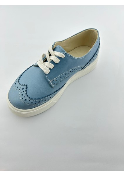 Mavi Oxford Hakiki Deri Ortopedik Termo Kaymaz Taban El Yapımı Erkek Çocuk Ayakkabı fırsatları