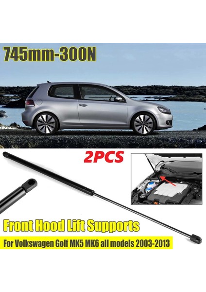2x Araç Ön Kaput Gaz Asansör Desteği Şok Dikme Damper 745MM-300N Golf Için Şaft Mk5 Mk6 Tüm Modeller 2003-2013 (Yurt Dışından) fiyatları