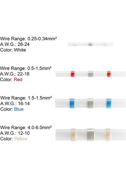 150PCS Lehim Sızdırmazlık Tel Konektörleri Kiti Isı Büzülme Popo Konektörleri Su Geçirmez ve Yalıtımlı Elektrik Su Geçirmez Lehim Mühür Popo Eki Diy Otomotiv Gemisi Için (Yurt Dışından) modelleri