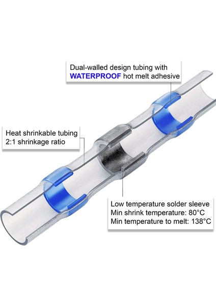 150PCS Lehim Sızdırmazlık Tel Konektörleri Kiti Isı Büzülme Popo Konektörleri Su Geçirmez ve Yalıtımlı Elektrik Su Geçirmez Lehim Mühür Popo Eki Diy Otomotiv Gemisi Için (Yurt Dışından) fırsatları