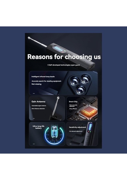 Kablosuz Hata Dedektörü - Kablosuz Sinyal Kızılötesi Tarayıcı Anti -Yer Dedektörü Gps Arama Cihazları Güvenlik Koruması (Yurt Dışından) fırsatları