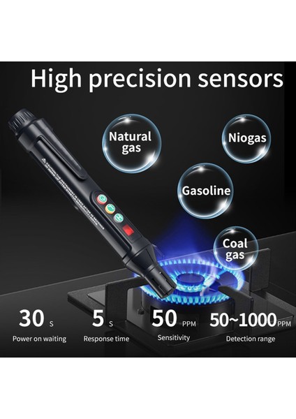 Mastfuyi FY8830 Taşınabilir Gaz Sızıntı Dedektörü Doğal Gaz Dedektörü Audible ve Görsel Alarm ile Yanan Gaz Dedektörü (Yurt Dışından) modelleri