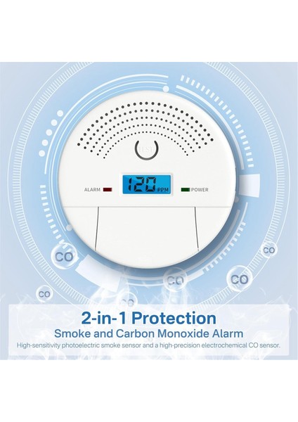 2&#39 Si 1 Arada Duman ve Karbon Monoksit Dedektörü Kombinasyonu Ev Için LCD Ekranlı Karbon Monoksit Dedektör Alarmı 4 Paket (Yurt Dışından) fiyatları