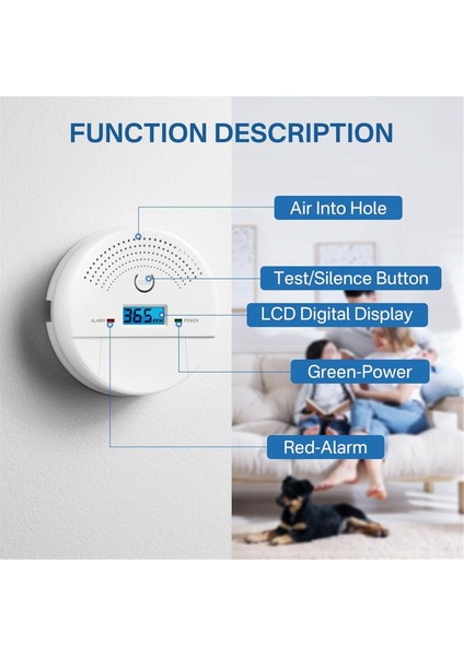 2&#39 Si 1 Arada Duman ve Karbon Monoksit Dedektörü Kombinasyonu Ev Için LCD Ekranlı Karbon Monoksit Dedektör Alarmı 4 Paket (Yurt Dışından) modelleri