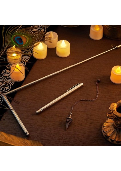 3 Adet Çubuklar Bakır ve Dowsing Sarkaç 2 Geri Çekilebilir Paranormal Bölme Çubuğu ve 1 Sarkaç Kolye Gümüşü (Yurt Dışından) indirimleri