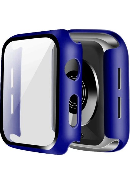 Apple Watch 42MM Camlı Kasa Ekran Koruyucu - LACIVERT-(5796) - I30H76N2-8A57VS