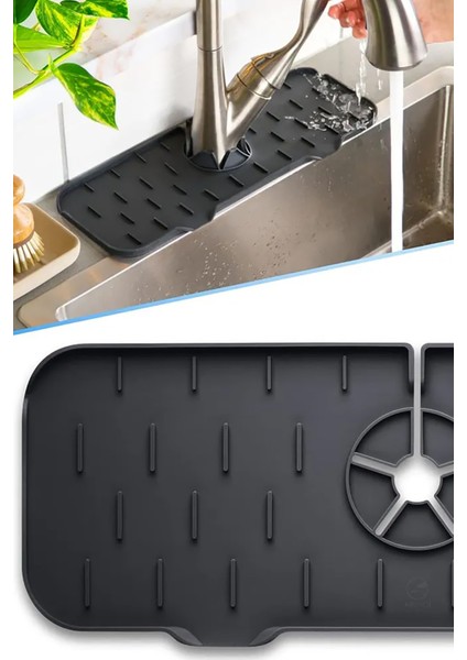 Mutfak Banyo Lavabo Kenarı Silikon Matı Silikon Musluk Su Sıçrama Önleyici fırsatları