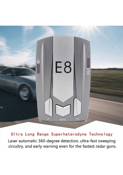 E8 Arabalar Için Radar Dedektörü Otomatik 360 Derece Şehir/karayolu Modu Sesli Arabalar Için Sesli Sürüş Yardımları (Yurt Dışından) modelleri