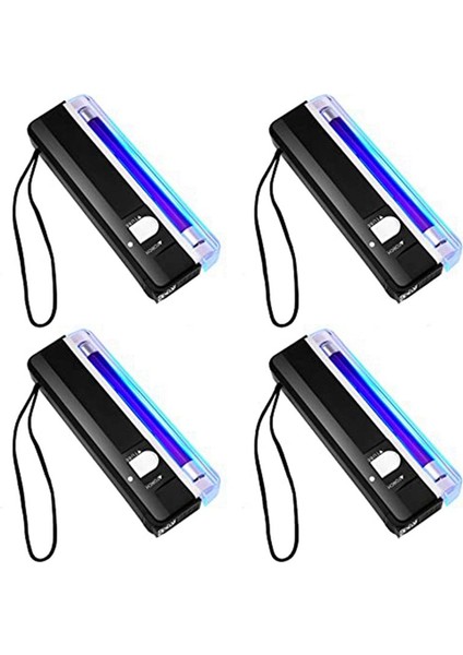 4 Adet El Tipi Uv Siyah Işık Torç Taşınabilir Siyah Işık LED Uv Işık Pil Çalışan Fatura Dedektörü Işığı (Yurt Dışından)