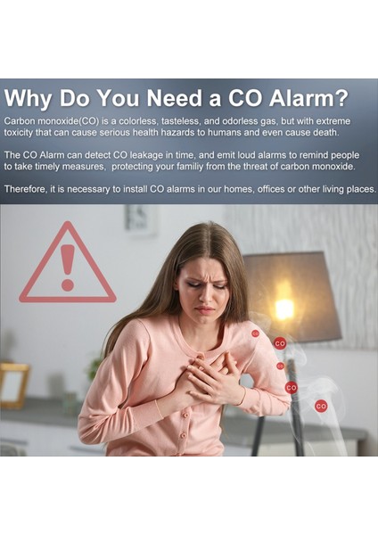 Moes Tuya Zigbee Co Dedektörü Alarm Gaz Sızıntısı Karbon Monoksit Dedektörü Kablosuz Ev Gaz Siren Alarm Sensörü Akıllı Güvenlik Evi (Yurt Dışından)