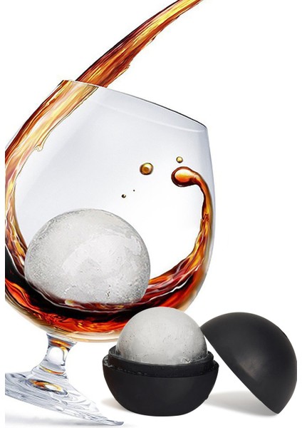 Büyük Silikon Buz Kalıbı, Tekli Top, Siyah Küre Buz Kalıbı Uzun Süre Erimez indirimleri