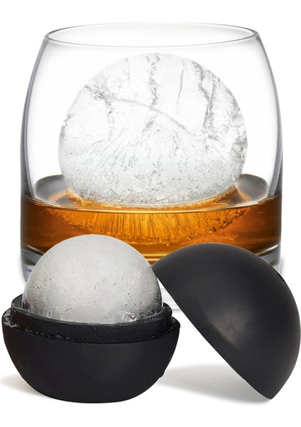 Büyük Silikon Buz Kalıbı, Tekli Top, Siyah Küre Buz Kalıbı Uzun Süre Erimez