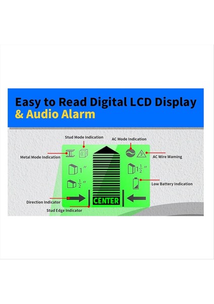 Stud Bulucu Duvar Tarayıcı 5in1 Yükseltilmiş Doğruluk LCD Ekran Duvar Ahşap Metal Stud Bulucu Dedektörü Stud Sensor Beam Bulucu (Yurt Dışından) fırsatları
