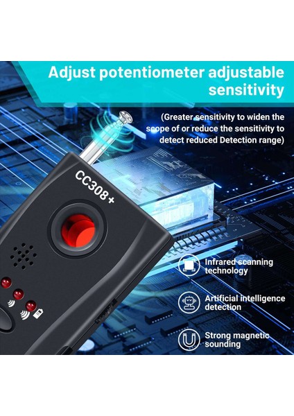 CC308+ Radyo Dalgası Tam Aralıklı Wifi Rf Gsm Cihaz Bulucu Sinyal Algılama Kamera Kablosuz Kamera Lens Sinyal Dedektörü (Yurt Dışından) indirimleri