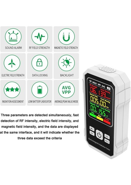 Elektromanyetik Radyasyon Dedektörü Elektrikli Manyetik Alan Test Cihazı Ses Alarmlı Rf Mukavemet Algılama Cihazı (B) (Yurt Dışından) modelleri