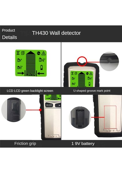 Duvar Tarayıcı 3 In 1 Saplama Sensörü Duvar Ahşap Dedektörü Işın Dedektörü Detektörü Hd LCD Ekran Ahşap Metal (Yurt Dışından) modelleri