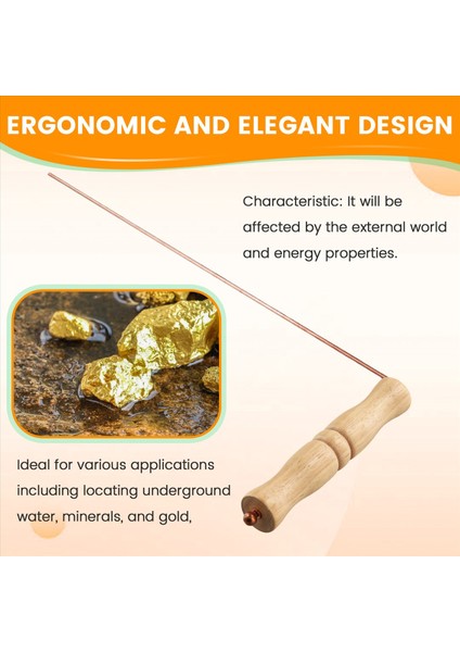 Kehanet Aracı Için Bakır Dowsing Çubukları Kiti - Doğal Ahşap Kulplar Bölünme Çubukları (Yurt Dışından) indirimleri