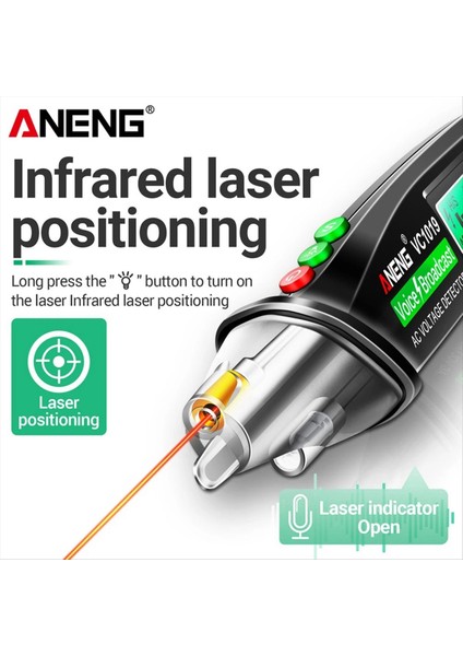 Aneng VC1019 Elektrikli Tel Dedektörü Akıllı Ses Yayın Test Cihazı Kalem Kızılötesi Sensör Konumlandırma Voltaj Test Cihazı (Yurt Dışından)