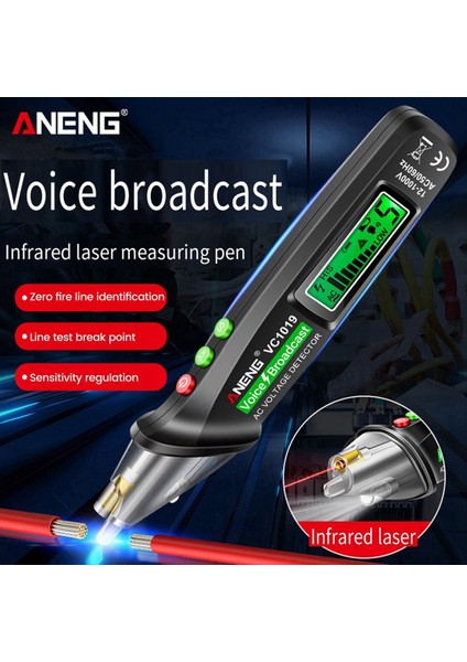 Aneng VC1019 Elektrikli Tel Dedektörü Akıllı Ses Yayın Test Cihazı Kalem Kızılötesi Sensör Konumlandırma Voltaj Test Cihazı (Yurt Dışından) modelleri