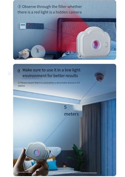 P168 Kamera Dedektörü Taşınabilir Kızılötesi Hafif Otel Anti-Peeping Çok Fonksiyonlu Taşınabilir Taşınabilir Anti Dedektör Beyaz (Yurt Dışından) indirimleri