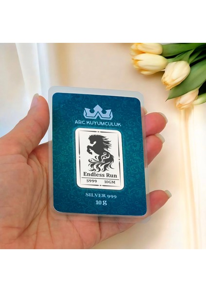 Hediyeye Özel 10 Gram 999 Ayar Gümüş ile Üretilmiş Asil At Temalı Gümüş Külçesi-700 fiyatları