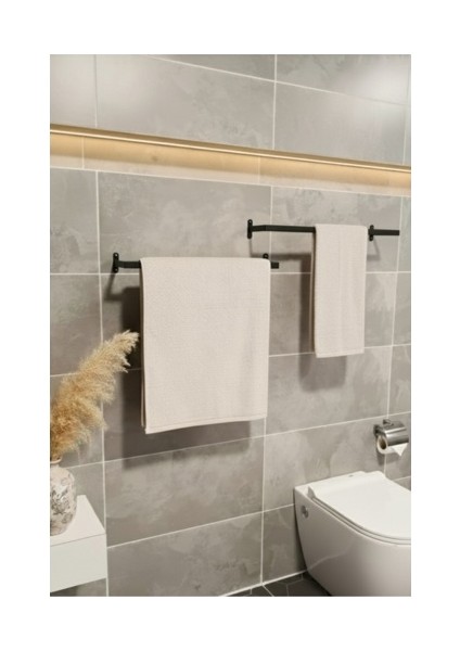 Metal Banyo Havluluk Duvar Tipi Modern ve Minimalist Havlu Askısı 40 cm
