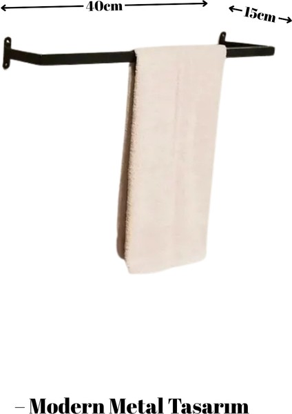 Metal Banyo Havluluk Duvar Tipi Modern ve Minimalist Havlu Askısı 40 cm modelleri