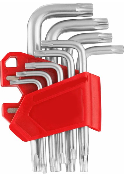 Tork Anahtarı Seti Yıldız Uçlu Çoklu Manuel Anahtar Seti 9 Parça Çelik Kısa Alyan Takımı modelleri