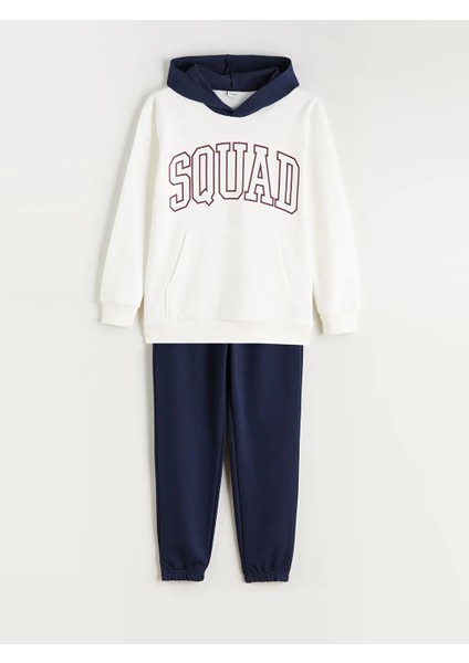 Lcw Kids Ekru Kapüşonlu Erkek Çocuk Sweatshirt ve Eşofman Altı