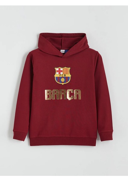 Lcw Kids Bordo Kapüşonlu Barcelona Baskılı Erkek Çocuk Eşofman Takımı fiyatları