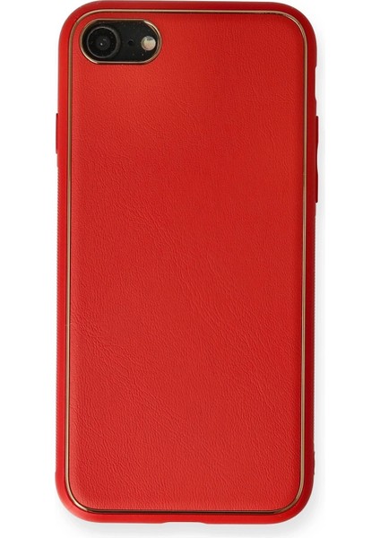 iPhone 7 Kılıf Coco Deri Silikon Kapak - KIRMIZI-(5796) - I70H80N9-7A90VS